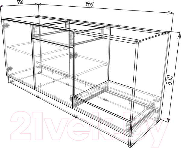 Изображение товара Шкаф-стол кухонный Eligard Urban ШСК 180 (белый)