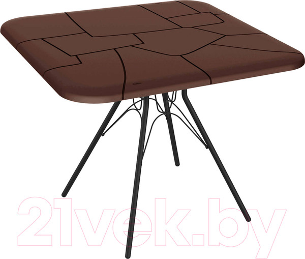 Изображение товара Обеденный стол Sheffilton SHT-TU34-P/TT30 83/83 (черный муар/коричневый)