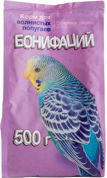 Изображение товара Корм для птиц Бонифаций Основной рацион (0.5кг)