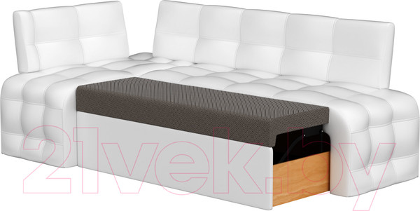 Изображение товара Уголок кухонный мягкий Лига Диванов Люксор 39 левый / 58933 (экокожа, белый)