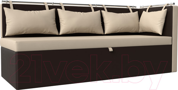 Изображение товара Скамья кухонная мягкая Лига Диванов Метро 41 правый / 58912 (экокожа, бежевый/коричневый)