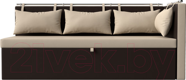 Изображение товара Скамья кухонная мягкая Лига Диванов Метро 41 правый / 58912 (экокожа, бежевый/коричневый)