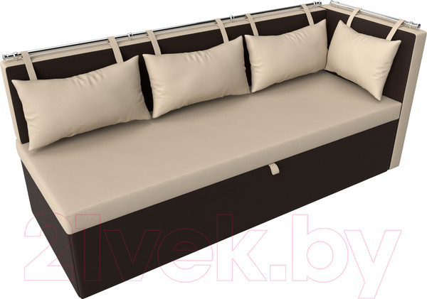 Изображение товара Скамья кухонная мягкая Лига Диванов Метро 41 правый / 58912 (экокожа, бежевый/коричневый)