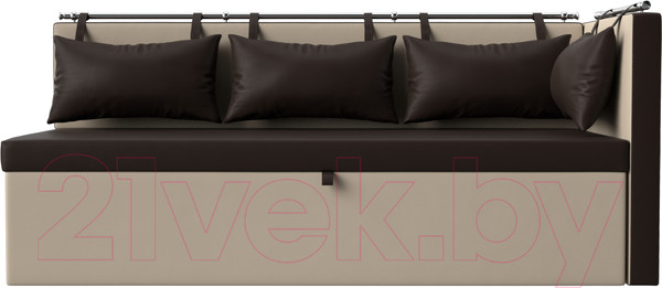 Изображение товара Скамья кухонная мягкая Лига Диванов Метро 41 правый / 58910 (экокожа, коричневый/бежевый)