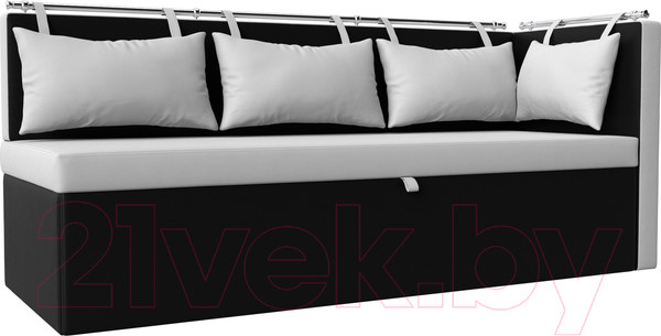 Изображение товара Скамья кухонная мягкая Лига Диванов Метро 41 правый / 58911 (экокожа, белый/черный)