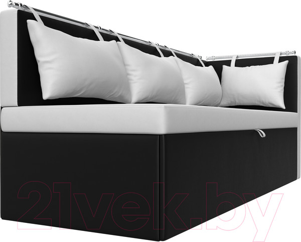 Изображение товара Скамья кухонная мягкая Лига Диванов Метро 41 правый / 58911 (экокожа, белый/черный)