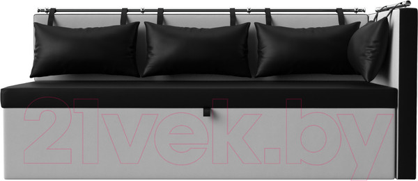 Изображение товара Скамья кухонная мягкая Лига Диванов Метро 41 правый / 58909 (экокожа, черный/белый)