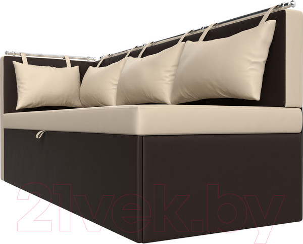 Изображение товара Скамья кухонная мягкая Лига Диванов Метро 41 левый / 58912 (экокожа, бежевый/коричневый)