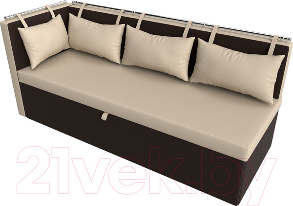 Изображение товара Скамья кухонная мягкая Лига Диванов Метро 41 левый / 58912 (экокожа, бежевый/коричневый)