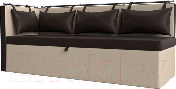 Изображение товара Скамья кухонная мягкая Лига Диванов Метро 41 левый / 58910 (экокожа, коричневый/бежевый)