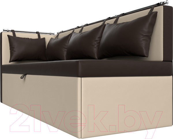 Изображение товара Скамья кухонная мягкая Лига Диванов Метро 41 левый / 58910 (экокожа, коричневый/бежевый)