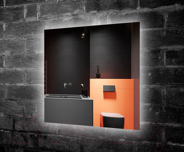 Изображение товара Зеркало Пекам Greta Fly 80x80 / GretaFly-80x80dp (с подсветкой, сенсором на взмах руки и подогревом)