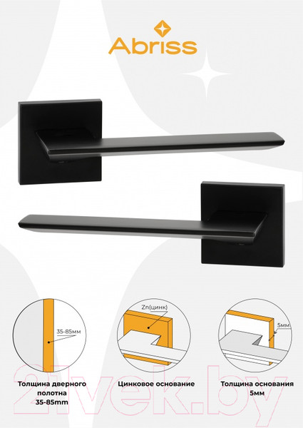 Изображение товара Ручка дверная Abriss R21.027 MBP (черный матовый)