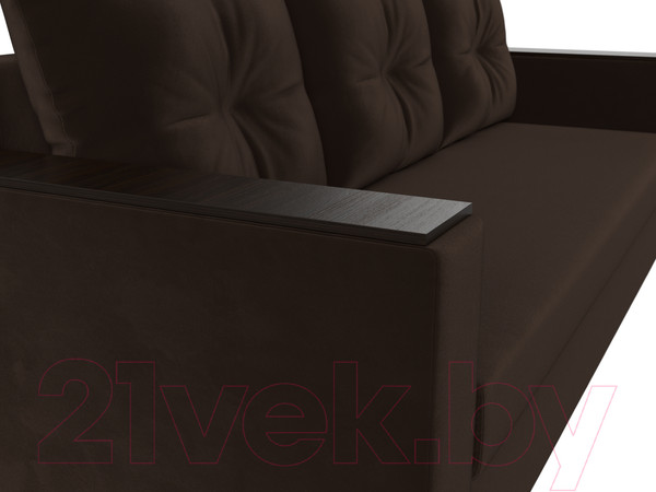 Изображение товара Диван Лига Диванов Атланта без стола (микровельвет коричневый)