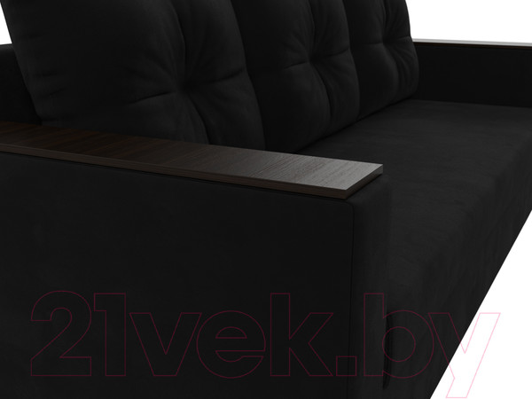 Изображение товара Диван Лига Диванов Атланта без стола (микровельвет черный)