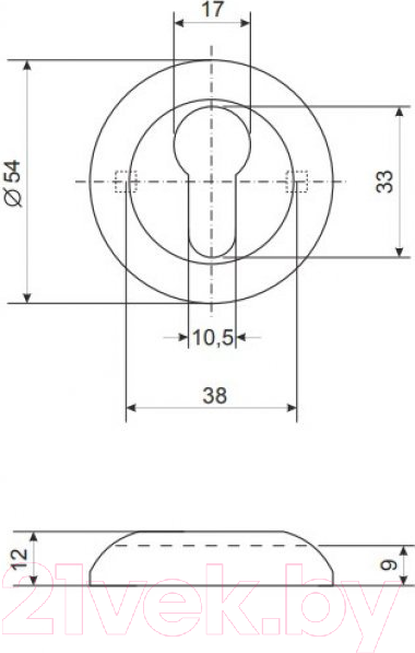 Изображение товара Накладка на цилиндр Vettore ET 2001 CF (кофе глянцевый)