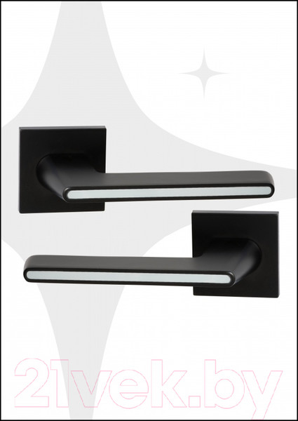 Изображение товара Ручка дверная Abriss R21.190 MBP/WH (черный матовый/белая вставка)