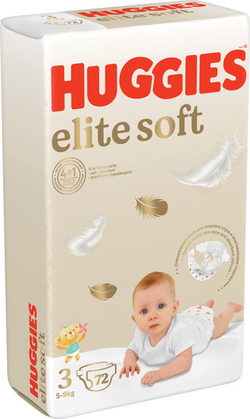 Изображение товара Подгузники детские Huggies Elite Soft 3 Mega (72шт)