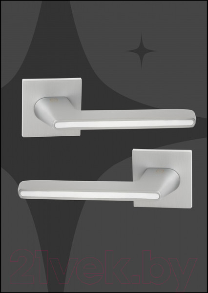 Изображение товара Ручка дверная Abriss R21.190 MCP/WH (хром матовый/белая вставка)