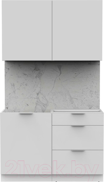 Изображение товара Кухонный гарнитур Интермебель Микс Топ-1 1.2м без столешницы (белый премиум)