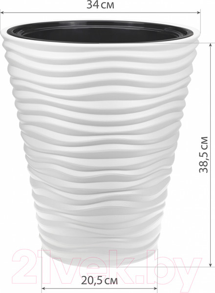 Изображение товара Кашпо Idea Дюна М3401 со вставкой (белый)