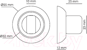 Изображение товара Фиксатор дверной защелки Abriss BK 2505 MBP (черный матовый)