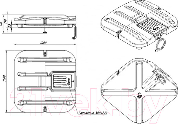 Изображение товара Бак для дачного душа Rostok Ok с подогревом / 2014.0110.899.000 (110л)