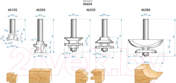 Изображение товара Набор фрез Энкор 46604