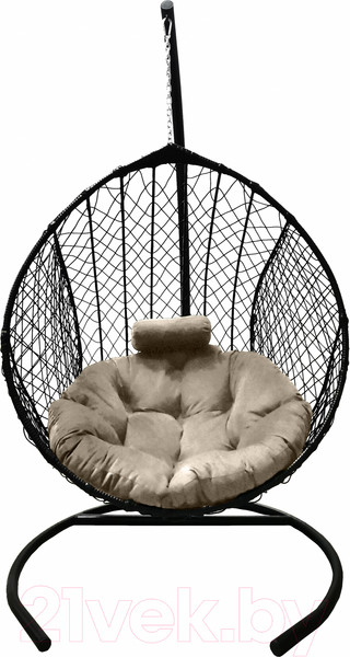 Изображение товара Кресло подвесное Craftmebelby Кокон Капля стандарт (черный/бежевый)