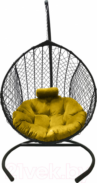 Изображение товара Кресло подвесное Craftmebelby Кокон Капля стандарт (графит/желтый)