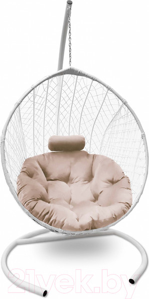 Изображение товара Кресло подвесное Craftmebelby Кокон Капля стандарт (белый/бежевый)