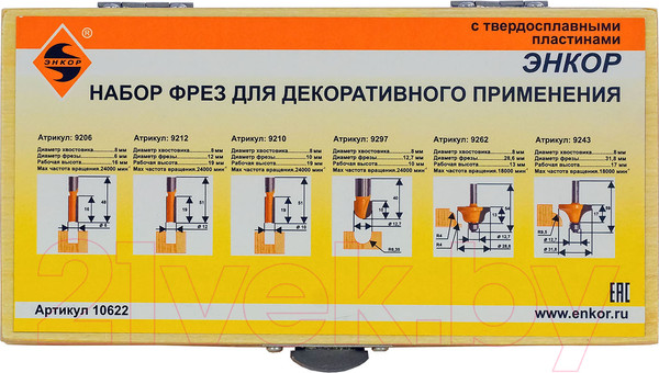 Изображение товара Набор фрез Энкор 10622