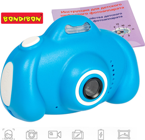 Изображение товара Детский фотоаппарат Bondibon С селфи камерой / ВВ5006 (голубой)