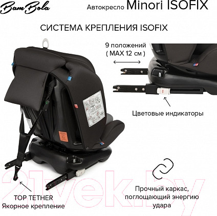 Изображение товара Автокресло Bambola Minori Isofix / KRES3558 (темно-серый)