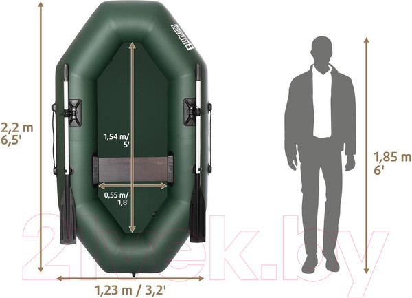 Изображение товара Надувная лодка Тонар Бриз 220 / 4897003 (зеленый)
