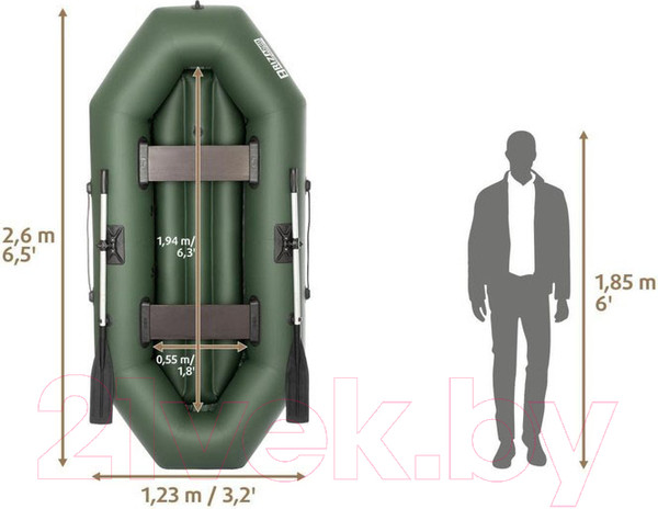 Изображение товара Надувная лодка Тонар Бриз А260 / 4897010 (зеленый)