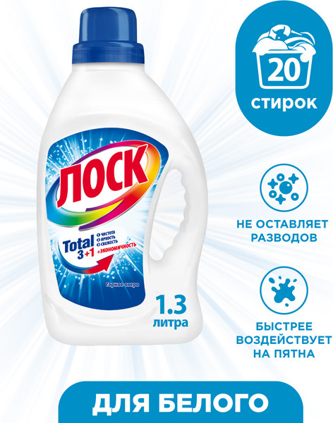 Изображение товара Гель для стирки ЛОСК Горное озеро (1.3л)