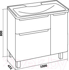 Изображение товара Тумба под умывальник Grossman Адель 100 / 1010002