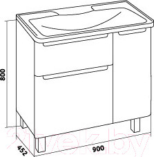 Изображение товара Тумба под умывальник Grossman Адель 90 / 109004