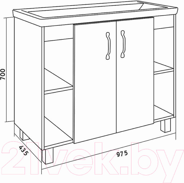 Изображение товара Тумба под умывальник Grossman Флай 100 / 101002