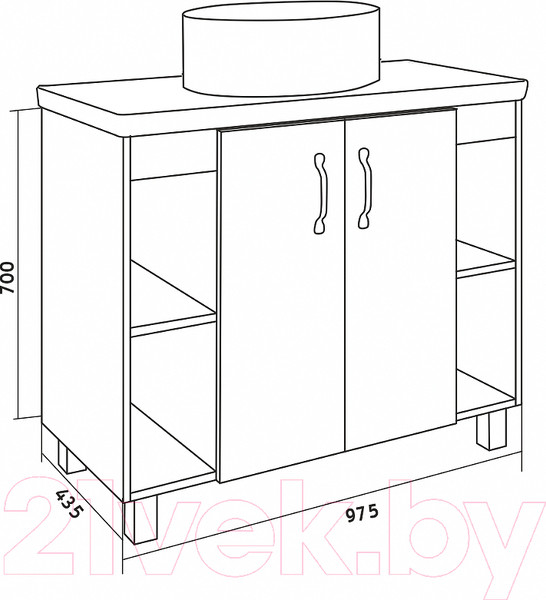 Изображение товара Тумба под умывальник Grossman Флай 100 / 101002