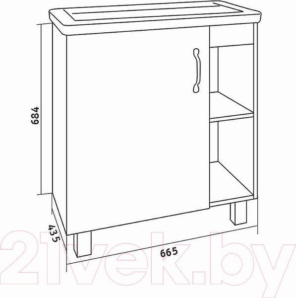 Изображение товара Тумба под умывальник Grossman Флай 70 / 107002