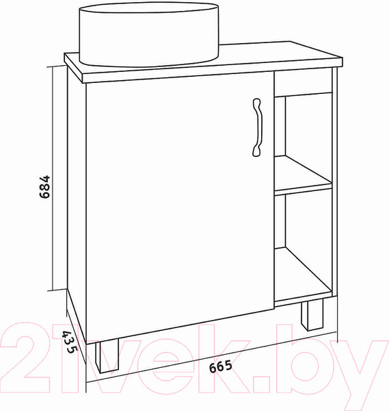 Изображение товара Тумба под умывальник Grossman Флай 70 / 107002