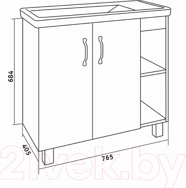 Изображение товара Тумба под умывальник Grossman Флай 80 / 108001