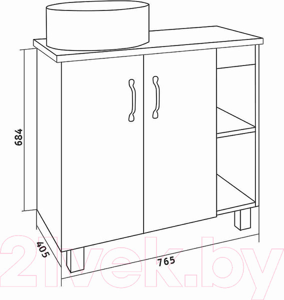 Изображение товара Тумба под умывальник Grossman Флай 80 / 108001