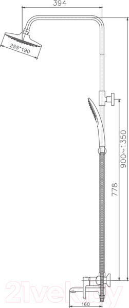 Изображение товара Душевая система со смесителем Haiba HB24805-7