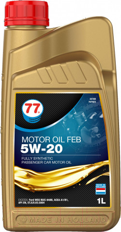 Изображение товара Моторное масло 77 Lubricants Motor Oil FEB 5W-20 / 707923 (1л)