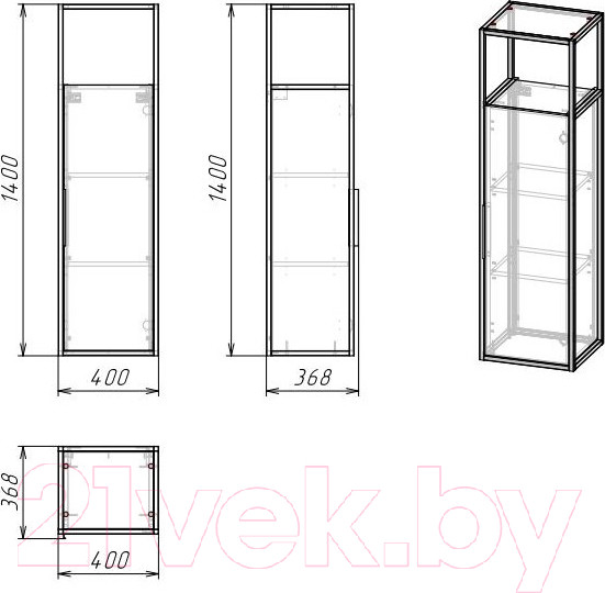 Изображение товара Шкаф-полупенал для ванной Grossman Лофт 40 / 304001