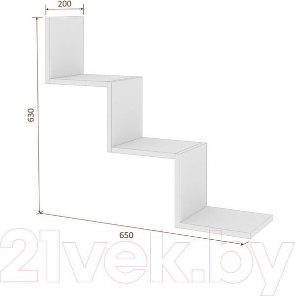 Изображение товара Полка Кортекс-мебель КМ 27 (белый)