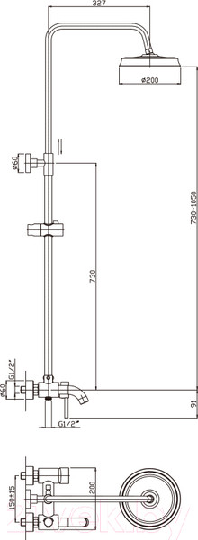 Изображение товара Душевая система со смесителем Haiba HB2407